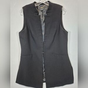 DKNY Women’s Size 12 Black Sleeveless Open Front Vest Blazer Longline Career